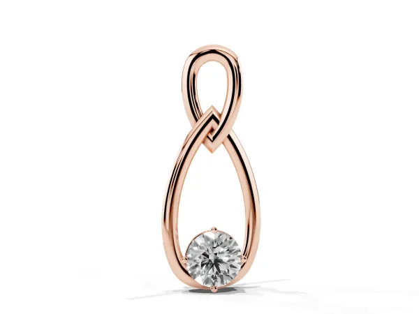 Round Solitaire Bezel Infinity Pendant Rose gold