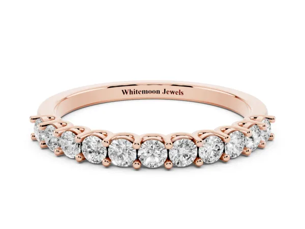 Round Diamond Pavé Half-Eternity Band Rose gold