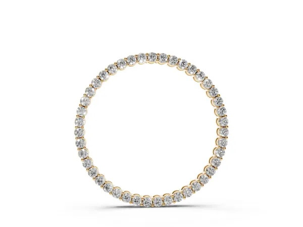 Round Cut Diamond Prong Set Eternity Pendant Yellow gold
