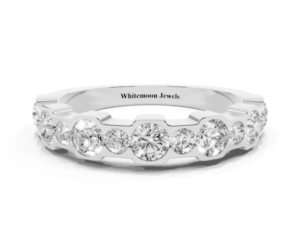 Round Diamond Promise Ring with Round Diamond Accents White gold