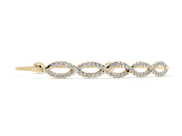 Pavé Marquise Infinity Chain Bracelet with Bezel Prong Setting Yellow gold