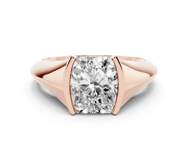 Radiant Cut Solitaire Tension Set Diamond Ring Rose gold
