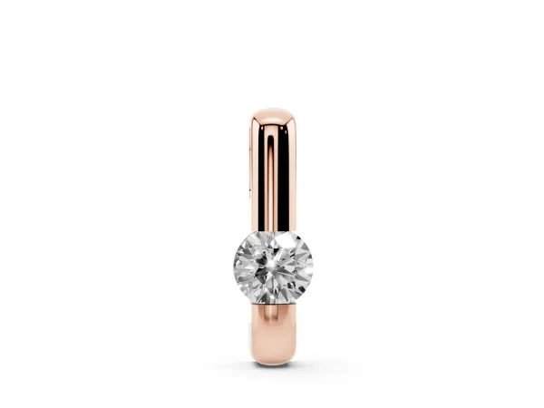 Round Bezel-Set Diamond Pendant Rose gold