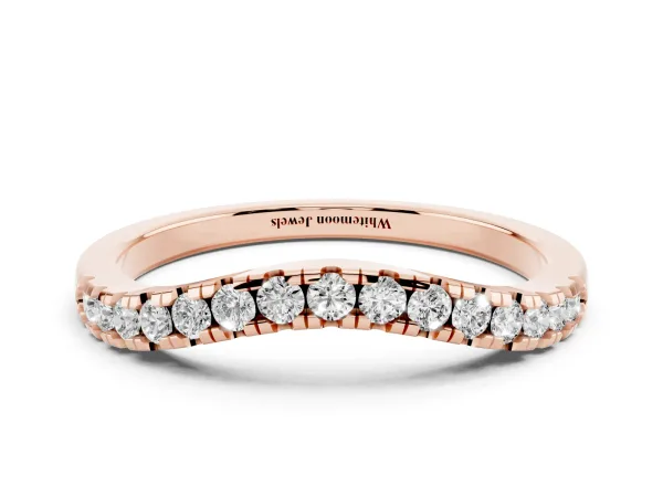 Diamond Pavé Curved Wedding Band Rose gold