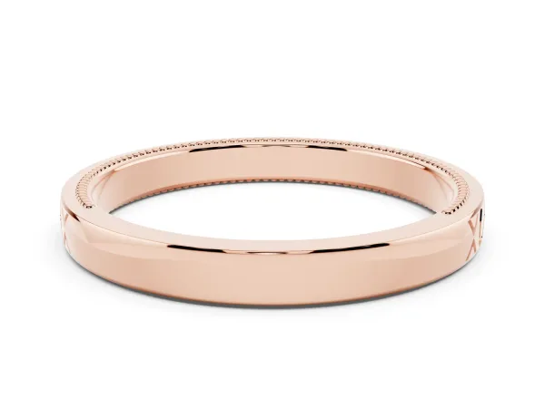 Vintage Engraved Milgrain Band Rose gold