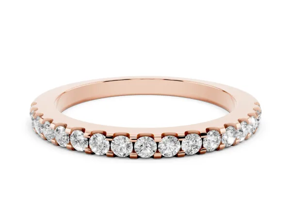 Round Diamond Pavé Eternity Band with Micro Prong Setting Rose gold