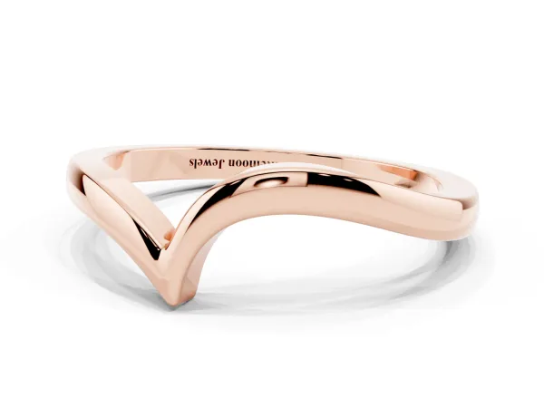 Chevron V-Shaped Contour Band Rose gold