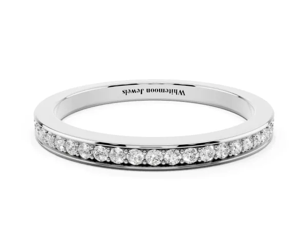 Round Diamond Eternity Band with Pavé Setting White gold