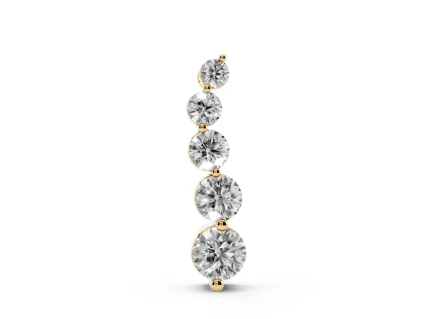 Graduated Round Diamond Prong Set Pendant Yellow gold