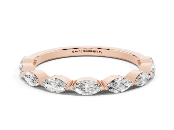 Marquise Diamond Eternity Band with Bezel Setting Rose gold