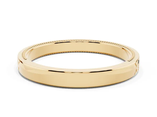 Vintage Engraved Milgrain Band Yellow gold