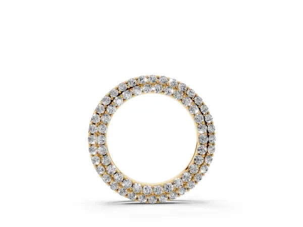 Round Pavé Diamond Circle Pendant Yellow gold