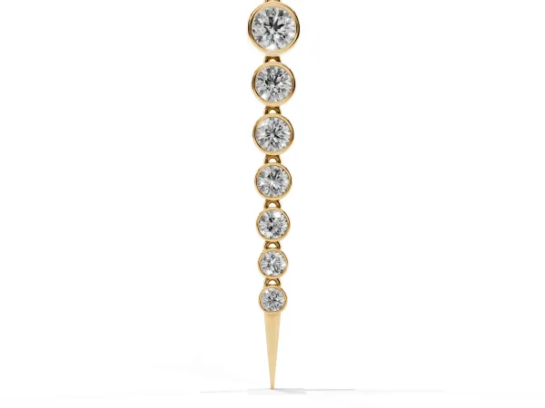 Round Diamond Drop Necklace with Bezel Setting Yellow gold