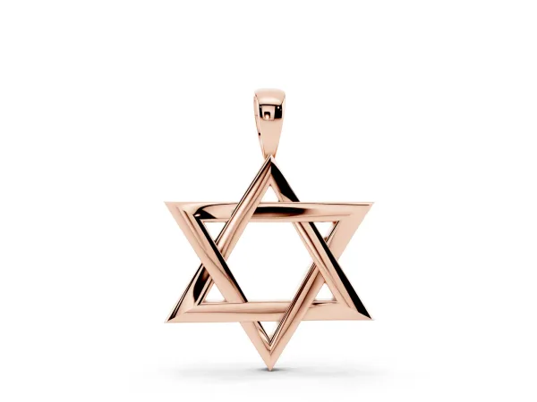 Silver Star of David Pendant Rose gold