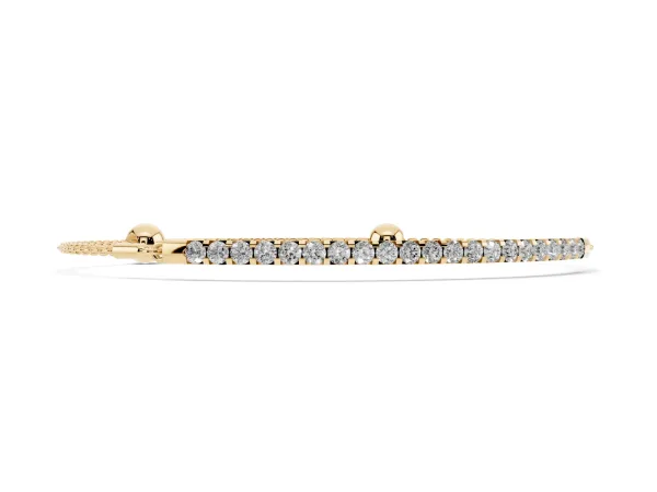 Pavé Round Diamond Chain Bracelet with Bezel Setting Yellow gold