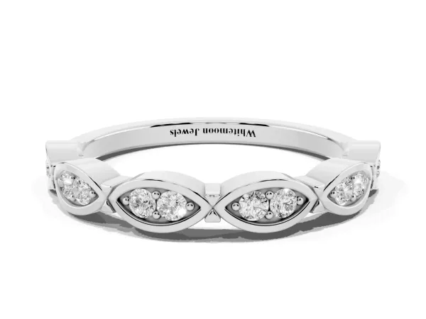 Marquise Diamond Bezel Set Eternity Band White gold
