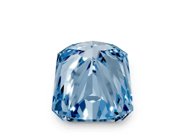 Fancy Blue Radiant Cut Cut Pave Band Milgrain Solitaire Ring Platinum