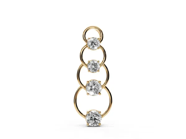 Round Diamond Four-Prong Circle Pendant Yellow gold