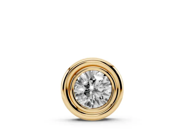 Bezel Round Diamond Pendant Yellow gold