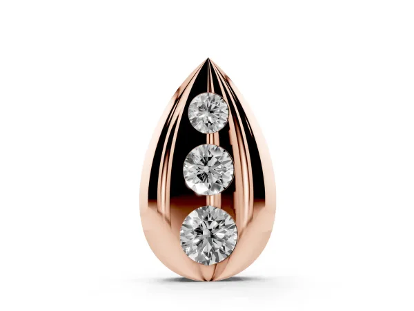 Teardrop Bezel-Set Round Diamond Pendant Rose gold