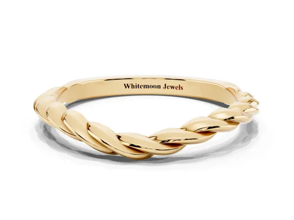 Marquise Diamond Twist Eternity Band with Bezel Setting Yellow gold