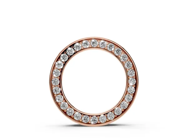 Round Diamond Pavé Circle Pendant Rose gold