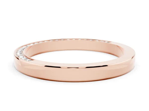Pavé Round Diamond Channel Set Band Rose gold