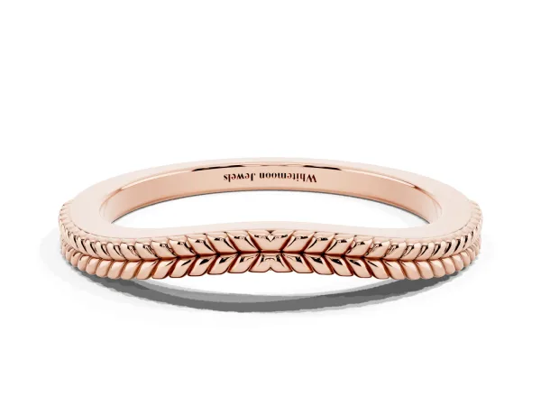 Milgrain Twist Contour Wedding Band Rose gold
