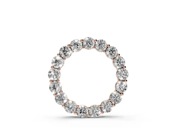 Round Diamond Prong-Set Circle Pendant Rose gold