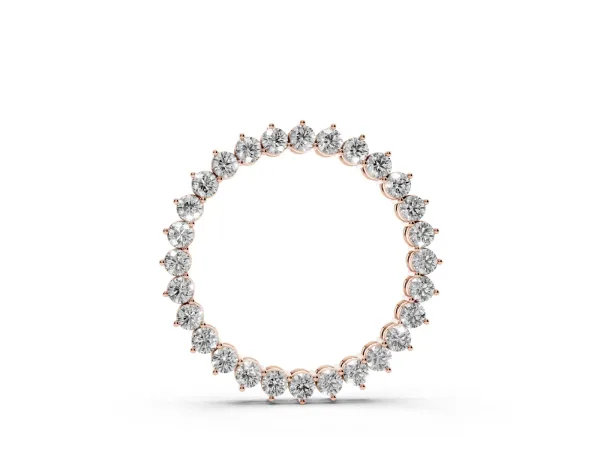 Round Diamond Prong-Set Halo Pendant Rose gold