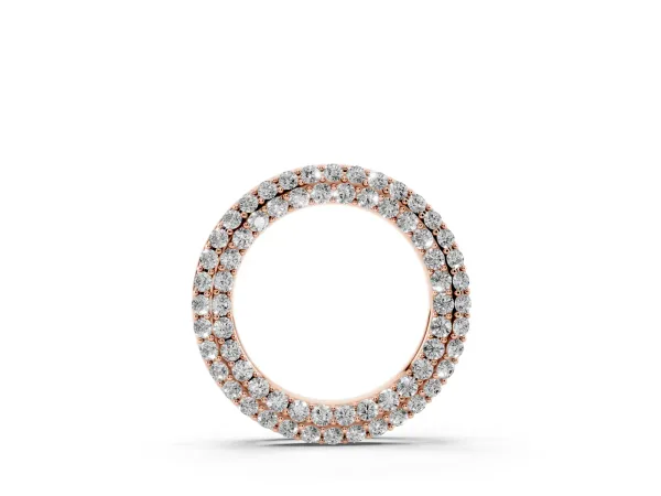 Round Pavé Diamond Circle Pendant Rose gold