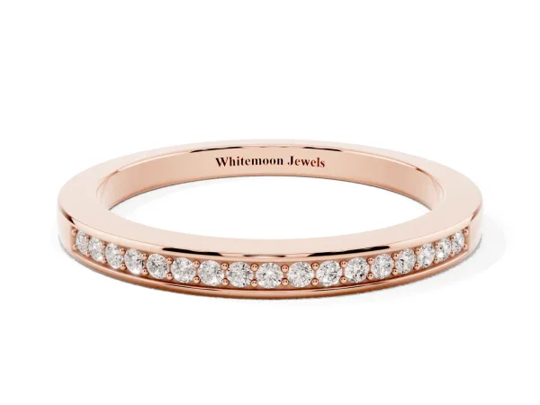 Round Diamond Half Eternity Pavé Band Rose gold