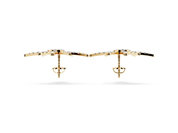 Pavé Diamond Starburst Stud Earrings Yellow gold