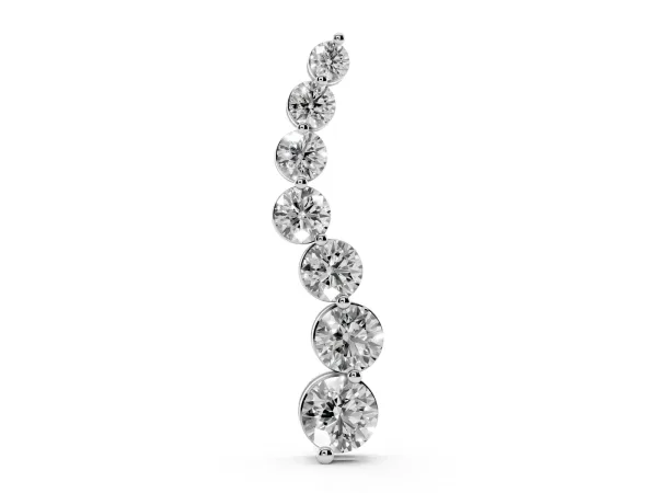 Graduated Round Prong-Set Diamond Pendant White gold