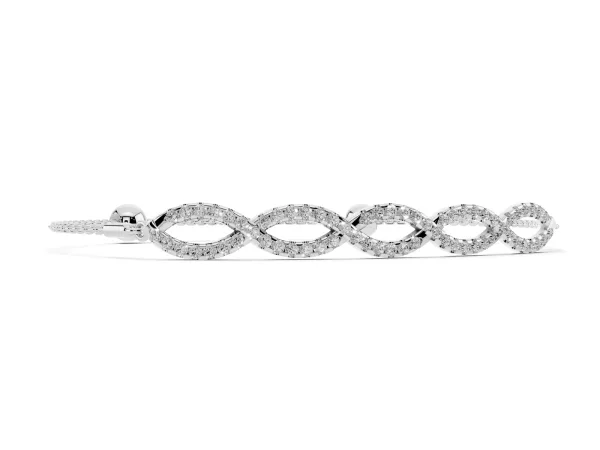 Pavé Marquise Infinity Chain Bracelet with Bezel Prong Setting White gold