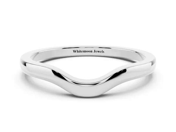 Curved Plain Band White gold