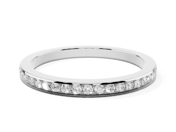 Round Diamond Pavé Set Half-Eternity Band White gold