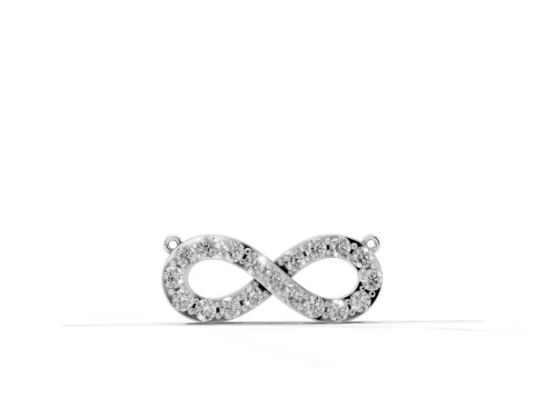 Infinity Pendant with Round Diamond Pavé Setting Silver