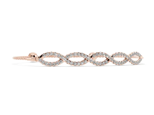 Pavé Marquise Infinity Chain Bracelet with Bezel Prong Setting Rose gold