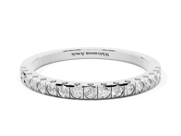 Round Cut Diamond Pavé Set Eternity Band White gold