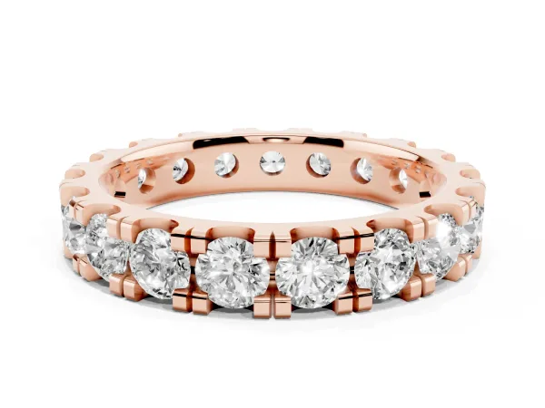 Round Diamond Full Eternity Band with U-Prong Setting Rose gold
