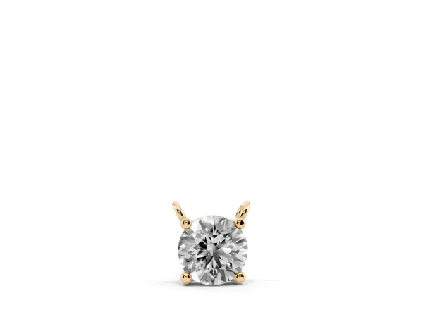 Round Solitaire Pendant with Four-Prong Basket Setting Yellow gold