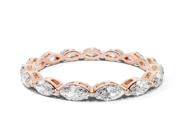Marquise Diamond Eternity Band with U-Prong Setting Rose gold