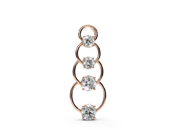 Round Diamond Four-Prong Circle Pendant Rose gold