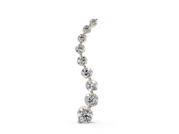 Round Diamond Graduated Prong Set Pendant Yellow gold