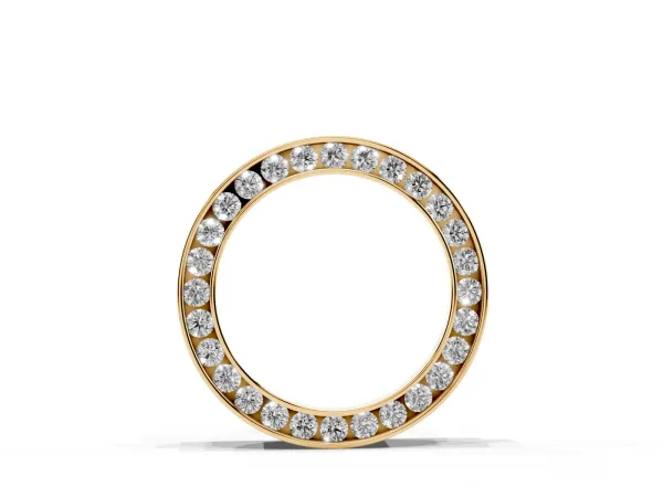 Round Diamond Channel Set Pendant Yellow gold