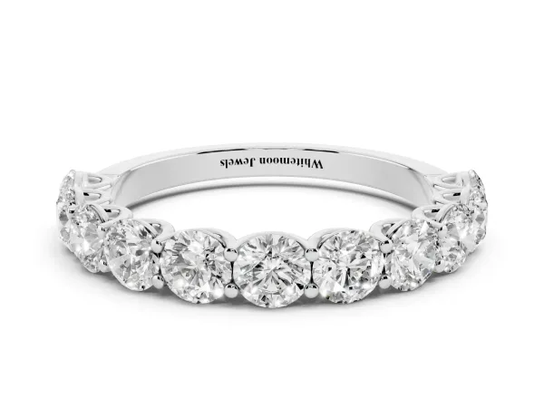 Round Diamond Shared Prong Eternity Band White gold