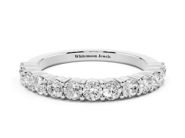 Alternating Round Diamond Promise Ring with Round Diamond Accents Platinum