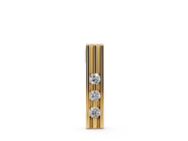 Three-Stone Round Channel Set Pendant Yellow gold