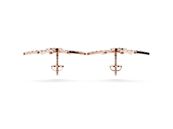 Pavé Diamond Starburst Stud Earrings Rose gold